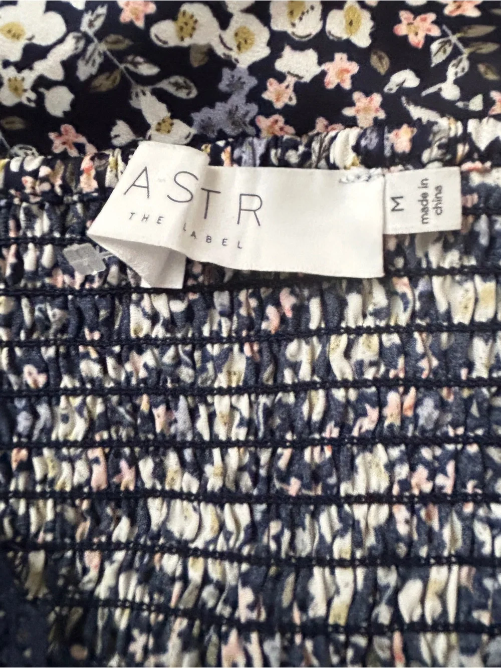 ASTR The Label Floral Puff-Sleeve Maxi Dress, Navy Ditsy Floral, Size M, NWT - Picture 9 of 10